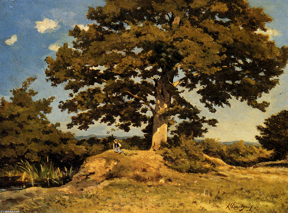 Order Oil Painting Replica The Big Tree by Henri-Joseph Harpignies (1819-1916, France) | ArtsDot.com