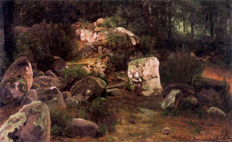 Buy Museum Art Reproductions Landscape with rocks by Hermen Anglada Camarasa (Inspired By) (1872-1959, Spain) | ArtsDot.com