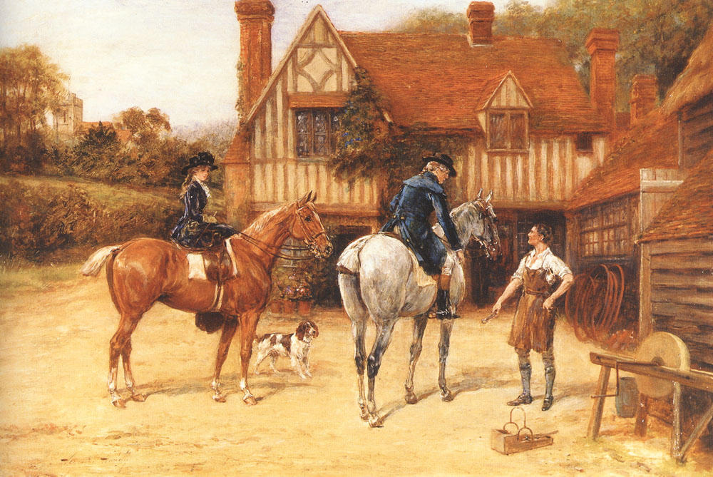 Order Oil Painting Replica The Loose Shoe by Heywood Hardy (1842-1933, United Kingdom) | ArtsDot.com