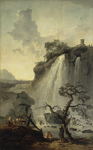 Order Oil Painting Replica Landscape with a Waterfall by Hubert Robert (1733-1808, France) | ArtsDot.com