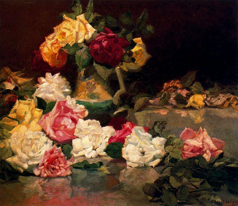 Buy Museum Art Reproductions Roses by Ignacio Díaz Olano (1860-1937, Spain) | ArtsDot.com