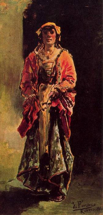 Order Oil Painting Replica Italian woman by Ignacio Pinazo Camarlench (1849-1916, Spain) | ArtsDot.com