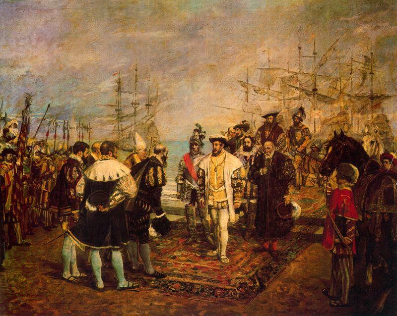 Buy Museum Art Reproductions Landing of Francis I in the port of Valencia by Ignacio Pinazo Camarlench (1849-1916, Spain) | ArtsDot.com