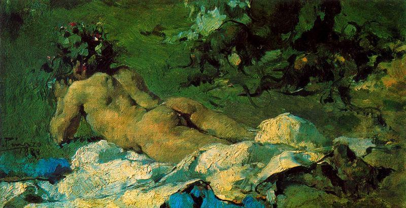 Buy Museum Art Reproductions Nude 2 by Ignacio Pinazo Camarlench (1849-1916, Spain) | ArtsDot.com