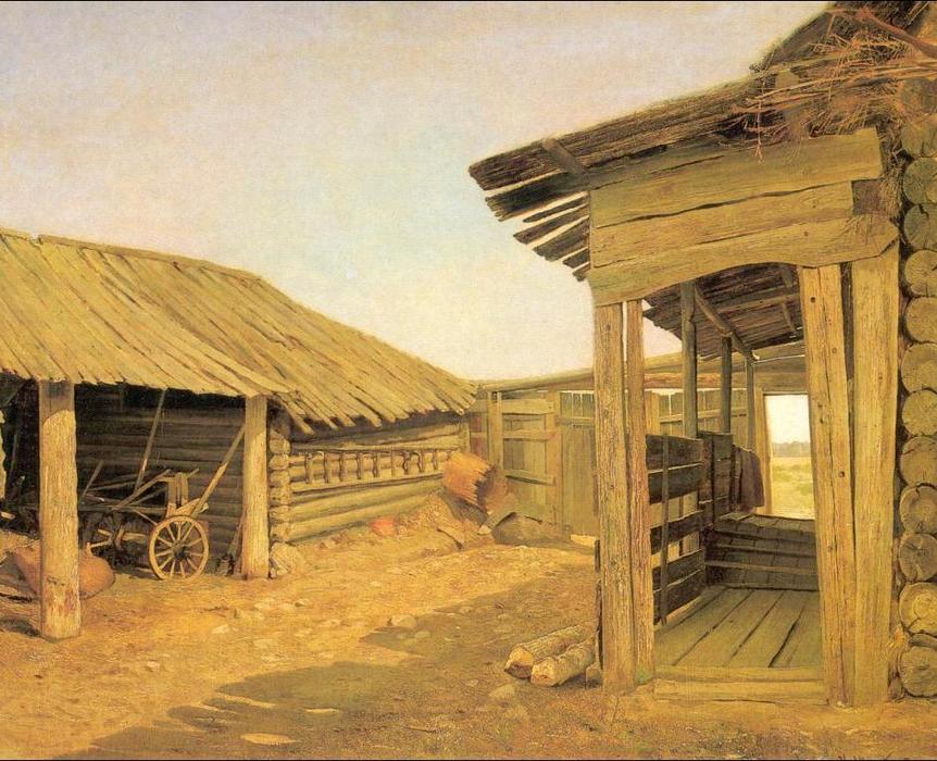 Order Paintings Reproductions Country courtyard by Ivan Ivanovich Shishkin (1832-1898, Russia) | ArtsDot.com