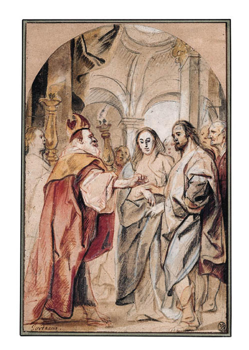 Order Paintings Reproductions The Marriage of the Virgin by Jacob Jordaens (1593-1678, Belgium) | ArtsDot.com