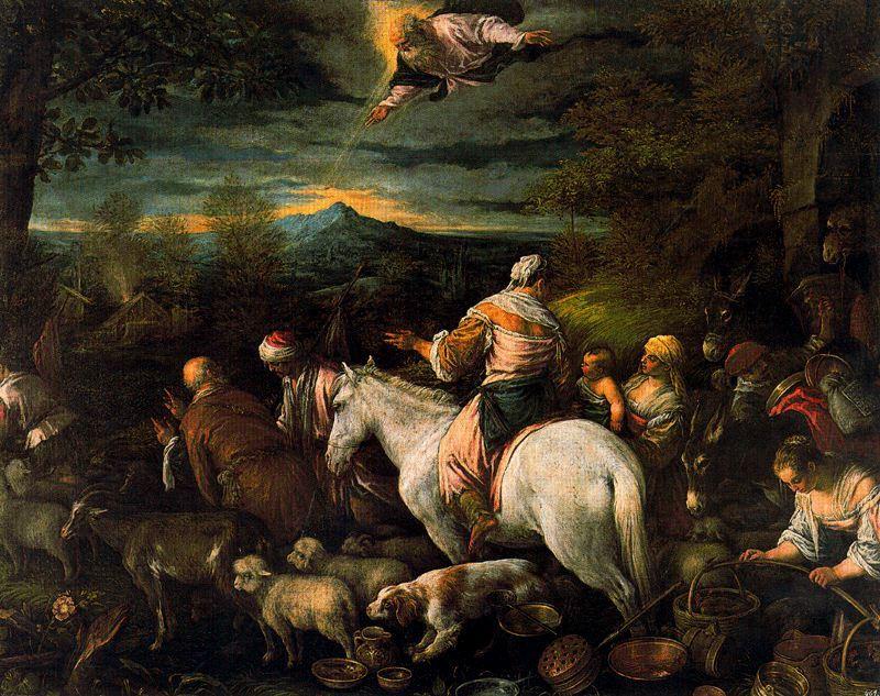 Order Oil Painting Replica Departure of Abraham and his family and livestock to the land of Canaan by Jacopo Bassano (Jacopo Da Ponte) (1510-1592, Italy) | ArtsDot.com
