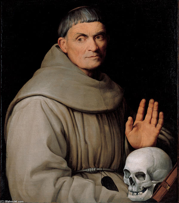 Order Paintings Reproductions Portrait of a Franciscan Friar by Jacopo Bassano (Jacopo Da Ponte) (1510-1592, Italy) | ArtsDot.com