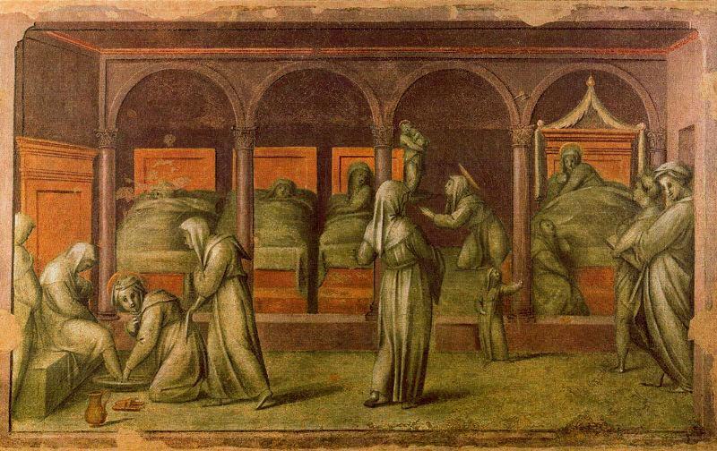 Order Oil Painting Replica Episode from Hospital Life by Jacopo Carucci (Pontormo) (1494-1557, Italy) | ArtsDot.com