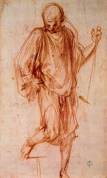 Buy Museum Art Reproductions Figure study by Jacopo Carucci (Pontormo) (1494-1557, Italy) | ArtsDot.com