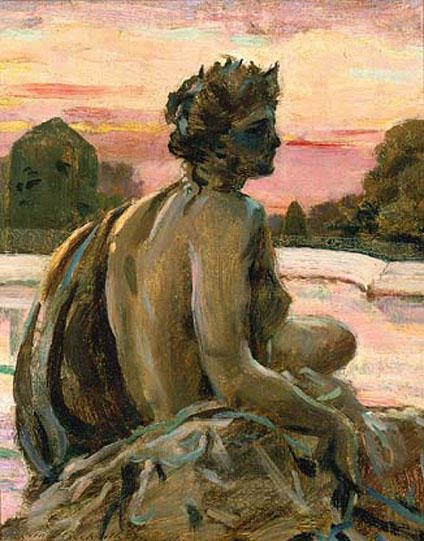 Buy Museum Art Reproductions One of the Figures at the Parterre d`Eau by James Carroll Beckwith (1852-1917, United States) | ArtsDot.com
