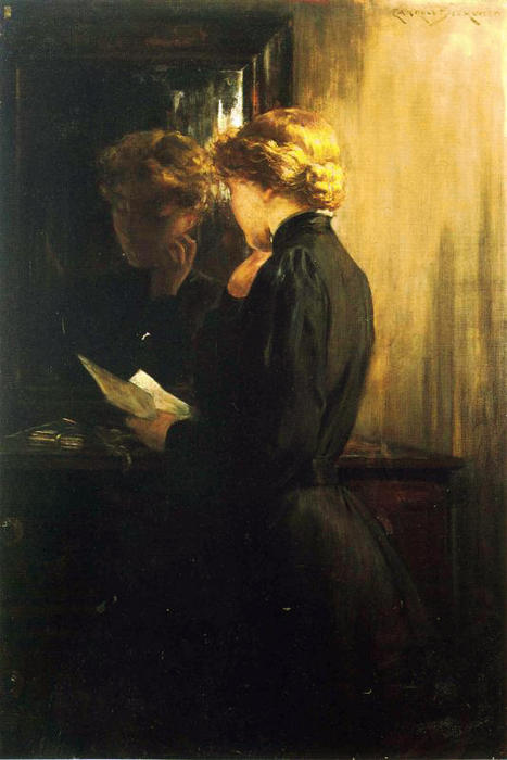 Order Paintings Reproductions The Letter, 1910 by James Carroll Beckwith (1852-1917, United States) | ArtsDot.com
