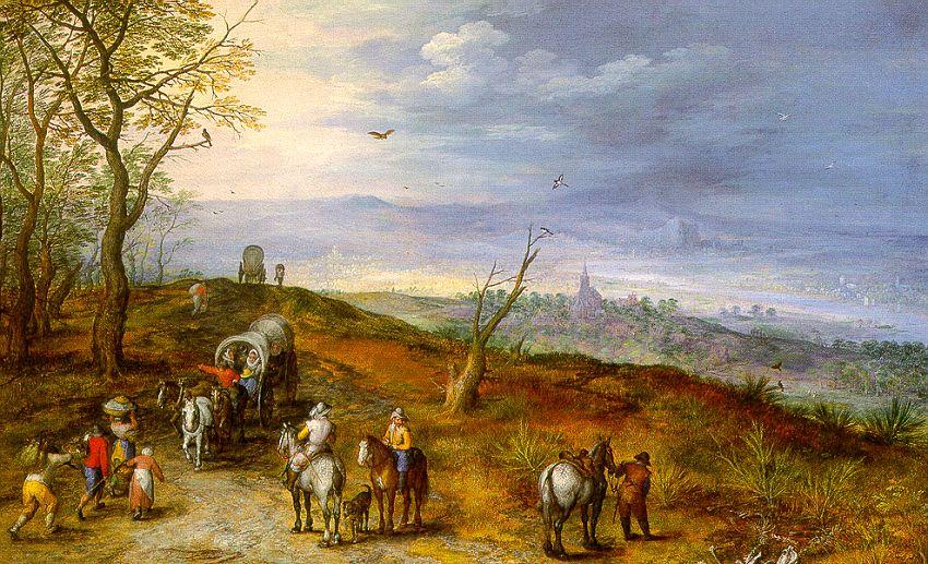 Buy Museum Art Reproductions Wayside Encounter by Jan Brueghel The Elder (1568-1625, Belgium) | ArtsDot.com