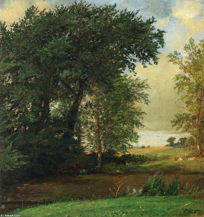 Order Oil Painting Replica Banks of the River by Jasper Francis Cropsey (1823-1900, United States) | ArtsDot.com
