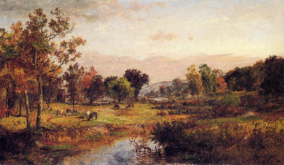 Order Art Reproductions Farm Along the River by Jasper Francis Cropsey (1823-1900, United States) | ArtsDot.com