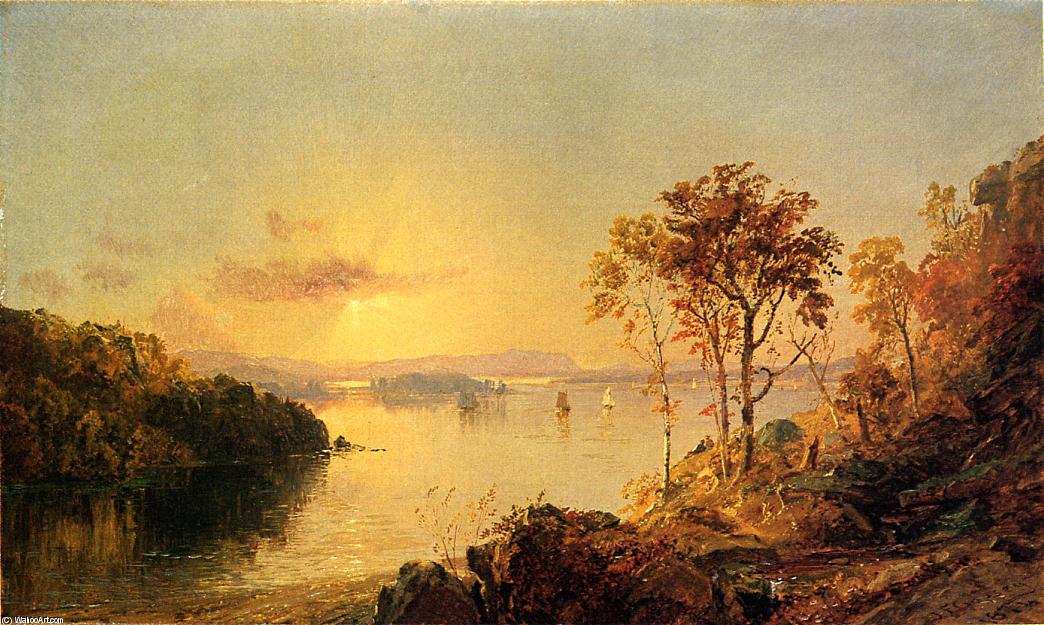 Order Oil Painting Replica Figures on the Hudson River, 1874 by Jasper Francis Cropsey (1823-1900, United States) | ArtsDot.com