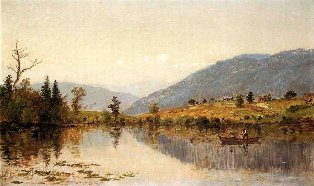 Order Oil Painting Replica Fishing on a Lake, 1890 by Jasper Francis Cropsey (1823-1900, United States) | ArtsDot.com