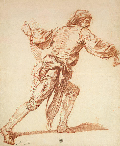Order Art Reproductions Study of a Man with His Arm Swung Back by Jean-Baptiste Greuze (1725-1805, France) | ArtsDot.com