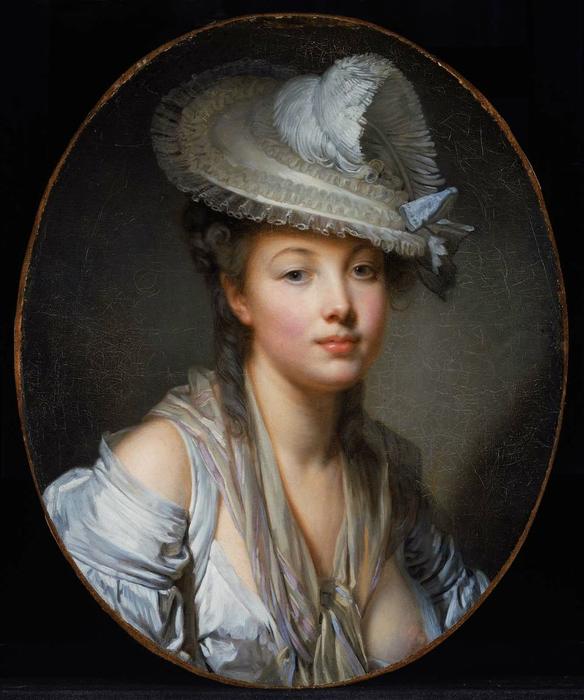 Order Art Reproductions The White Hat by Jean-Baptiste Greuze (1725-1805, France) | ArtsDot.com