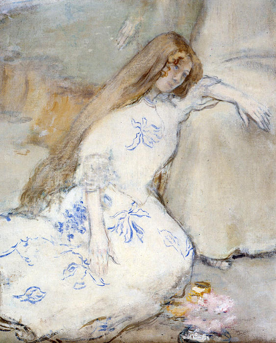 Buy Museum Art Reproductions A Young Girl Resting by Jean-François Raffaelli (1850-1924, France) | ArtsDot.com