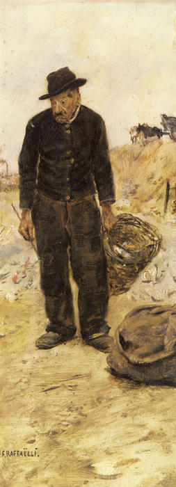 Order Oil Painting Replica The Chiffonnier by Jean-François Raffaelli (1850-1924, France) | ArtsDot.com