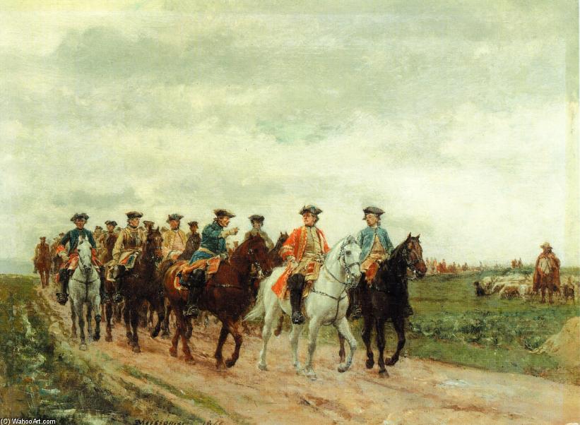 Order Oil Painting Replica Maurice, Comte de Saxe Leading His Troops, 1866 by Jean Louis Ernest Meissonier (1815-1891, France) | ArtsDot.com