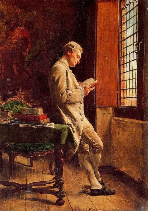 Order Oil Painting Replica The target reader by Jean Louis Ernest Meissonier (1815-1891, France) | ArtsDot.com