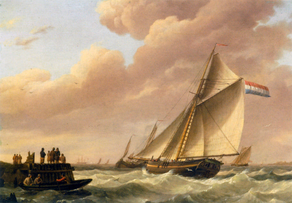 Buy Museum Art Reproductions Sailing In Choppy Water 1 by Johannes Hermann Barend Koekkoek (1840-1912, Netherlands) | ArtsDot.com