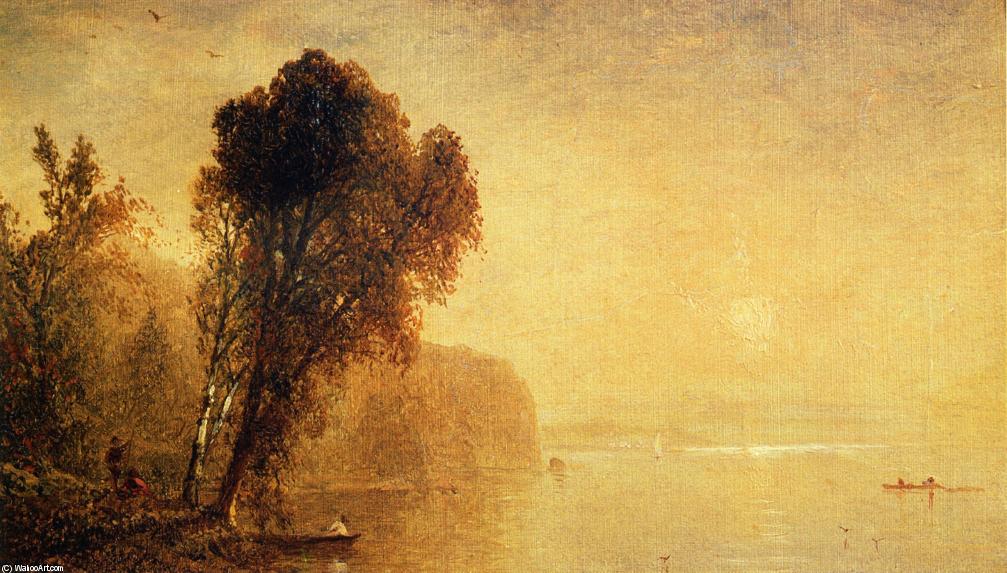 Buy Museum Art Reproductions Autumn River Scene by John Frederick Kensett (1816-1872, United States) | ArtsDot.com