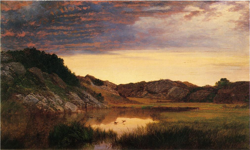 Buy Museum Art Reproductions Sunrise among the Rocks of Paradise, Newport, 1859 by John Frederick Kensett (1816-1872, United States) | ArtsDot.com
