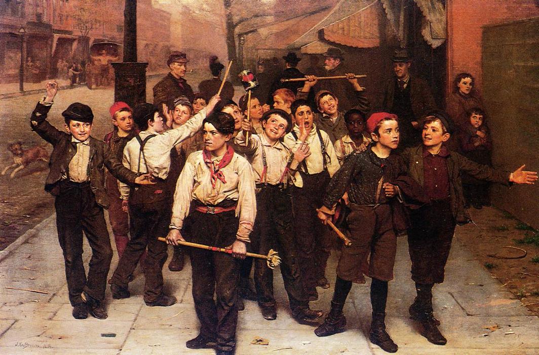 Order Oil Painting Replica The Gang, 1894 by John George Brown (1831-1913, United Kingdom) | ArtsDot.com
