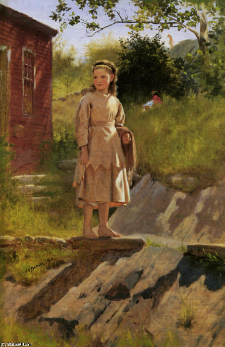 Buy Museum Art Reproductions Young Young Girl by John George Brown (1831-1913, United Kingdom) | ArtsDot.com