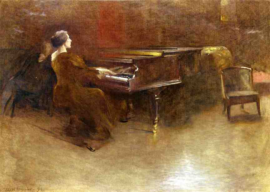 Order Oil Painting Replica At the Piano, 1894 by John White Alexander (1856-1915, United States) | ArtsDot.com