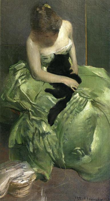 Order Oil Painting Replica The Green Dress, 1890 by John White Alexander (1856-1915, United States) | ArtsDot.com