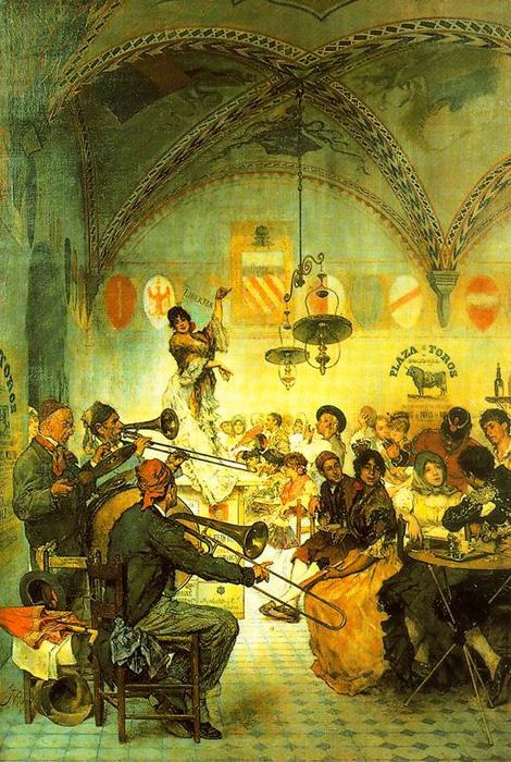 Buy Museum Art Reproductions Dancing In The Inn by José Villegas Cordero (1844-1921, Spain) | ArtsDot.com