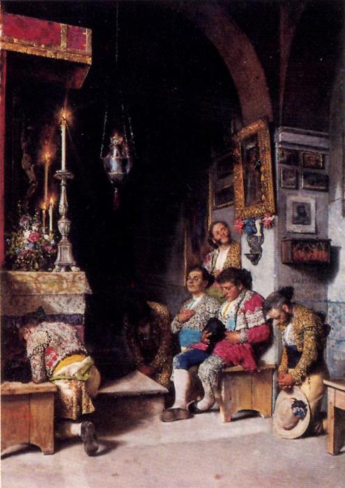 Buy Museum Art Reproductions Toreros In The Chapel Of The Square by José Villegas Cordero (1844-1921, Spain) | ArtsDot.com