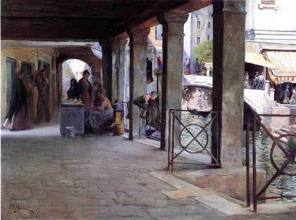 Order Oil Painting Replica Venetian Market Scene, 1907 by Julius Leblanc Stewart (1855-1919, United States) | ArtsDot.com
