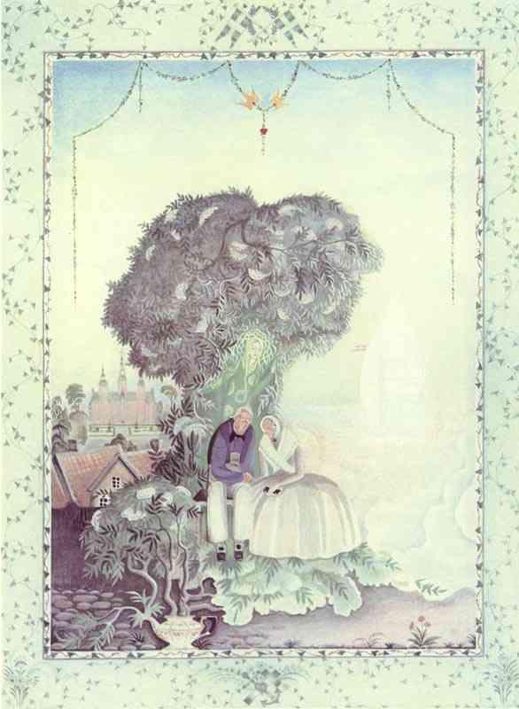 Order Paintings Reproductions Elder Mother Tree. An old, plesant-looking woman in a strange dress by Kay Rasmus Nielsen (Inspired By) (1886-1957, Denmark) | ArtsDot.com