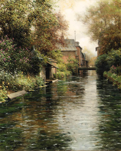 Buy Museum Art Reproductions Houses along a Canal by Louis Aston Knight (1873-1948, France) | ArtsDot.com