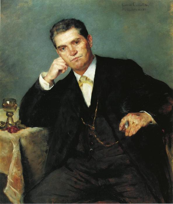 Buy Museum Art Reproductions Portrait of Franz Heinrich Corinth with a Glass of Wine, 1883 by Lovis Corinth (Franz Heinrich Louis) (1858-1925, Netherlands) | ArtsDot.com
