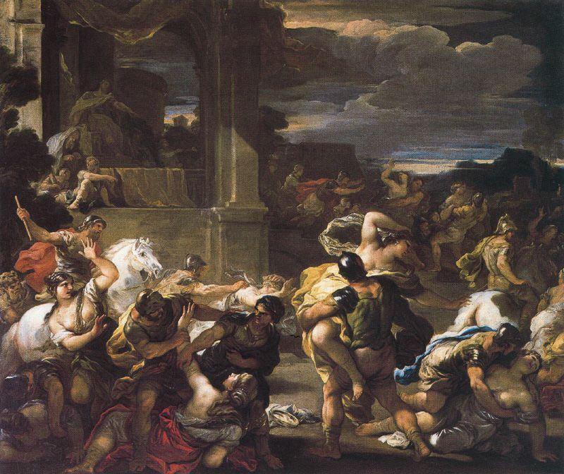 Buy Museum Art Reproductions Rape of the sabine woman 1 by Luca Giordano (1634-1705, Italy) | ArtsDot.com