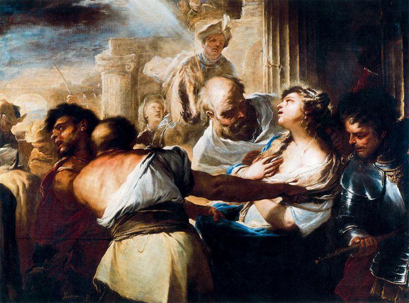 Buy Museum Art Reproductions Saint Lucia led to the martyrdom by Luca Giordano (1634-1705, Italy) | ArtsDot.com