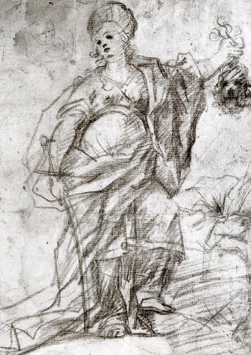 Buy Museum Art Reproductions Study for the figure of Judith by Luca Giordano (1634-1705, Italy) | ArtsDot.com