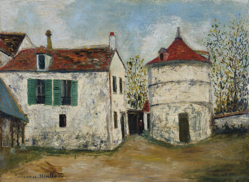Buy Museum Art Reproductions Former estate of Gabrielle d`Estrees in Bezons (Val d`Oise) by Maurice Utrillo (Inspired By) (1883-1955, France) | ArtsDot.com