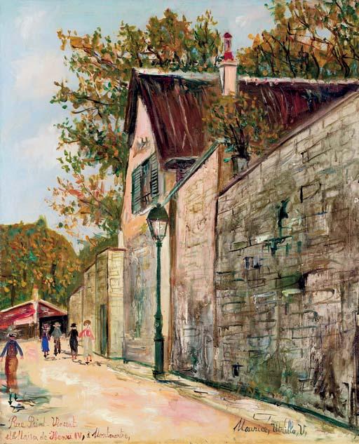 Order Art Reproductions The Saint Vincent street and the home of Henry IV in Montmartre by Maurice Utrillo (Inspired By) (1883-1955, France) | ArtsDot.com