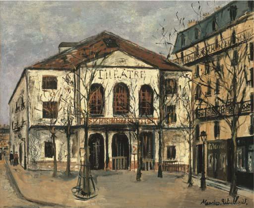 Buy Museum Art Reproductions The theatre by Maurice Utrillo (Inspired By) (1883-1955, France) | ArtsDot.com