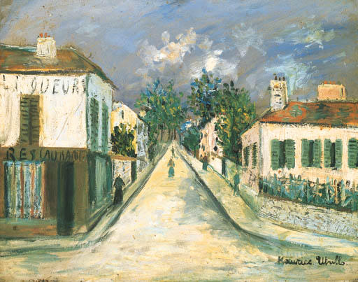 Order Art Reproductions Village street by Maurice Utrillo (Inspired By) (1883-1955, France) | ArtsDot.com
