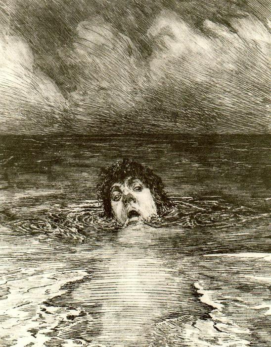 Order Art Reproductions Drowning by Max Klinger (1857-1920, Germany) | ArtsDot.com