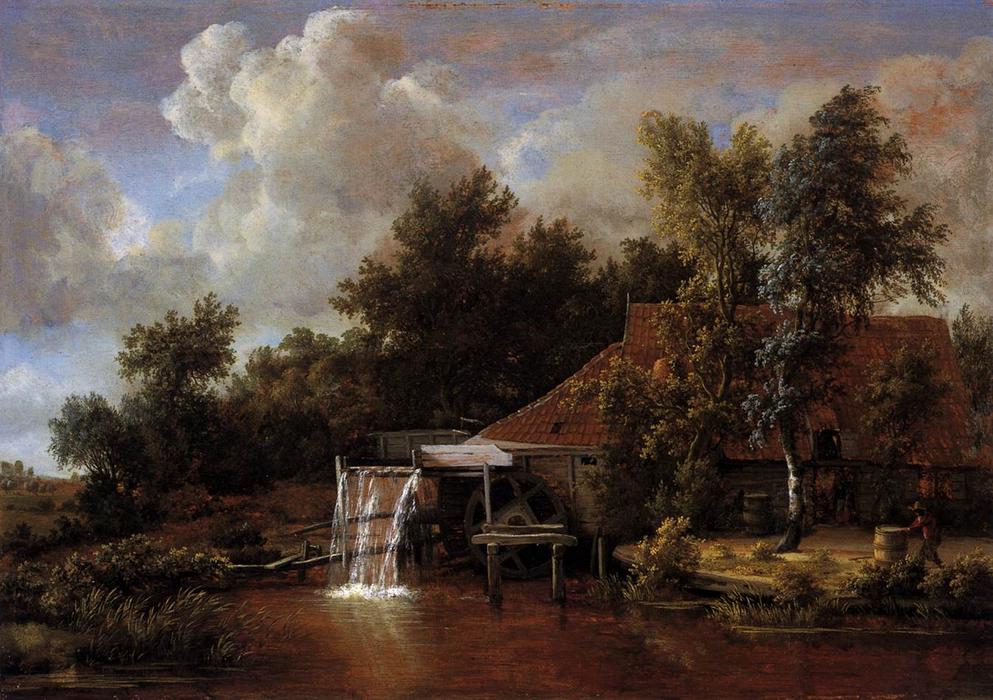 Order Artwork Replica A Watermill by Meindert Hobbema (1638-1709, Netherlands) | ArtsDot.com