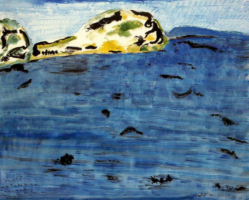 Order Art Reproductions Blue Bay and Dunes by Milton Avery (Inspired By) (1885-1965, United States) | ArtsDot.com